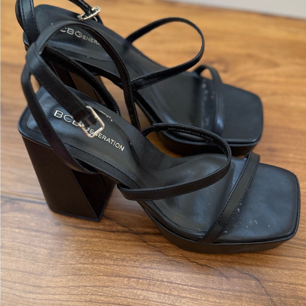 BCBGeneration Sleek Black Block Heels